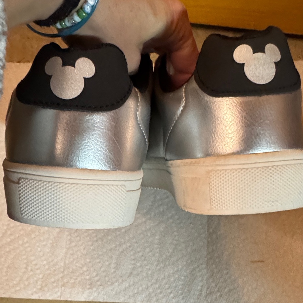 Disney Silver Sneakers with Black Mickey Mouse - Picture 6 of 9